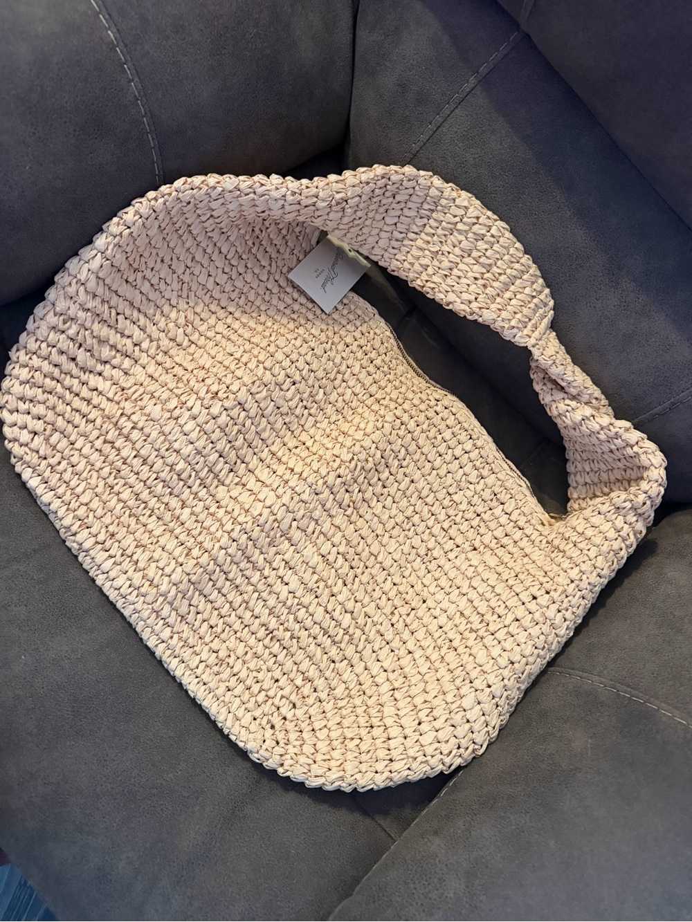 Neutral Woven Shoulder Tote Bag - Cream Universal Threads - Picture 2 of 2